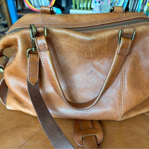 Maxwell Brown Leather Women's small duffle style Bag - Picture 10 of 14